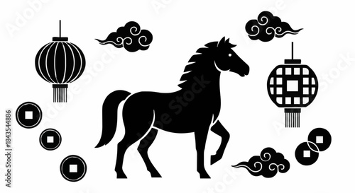 Elegant Chinese New Year Elements Collection for Celebration Promotion Design