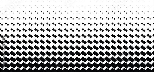 Seamless black and white geometric mesh pattern on a knitted fabric texture background