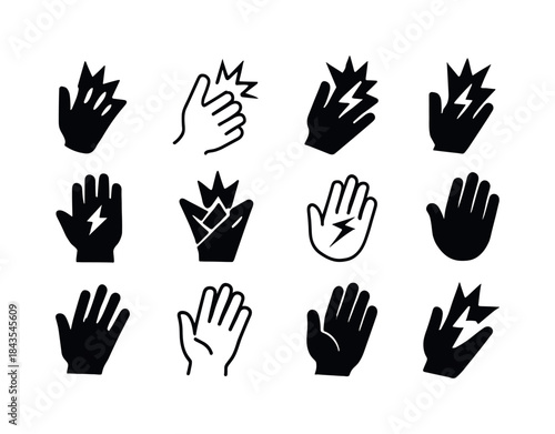 Worksite Safety Icons. Worksite Accidents. Icon set. Set Logo of