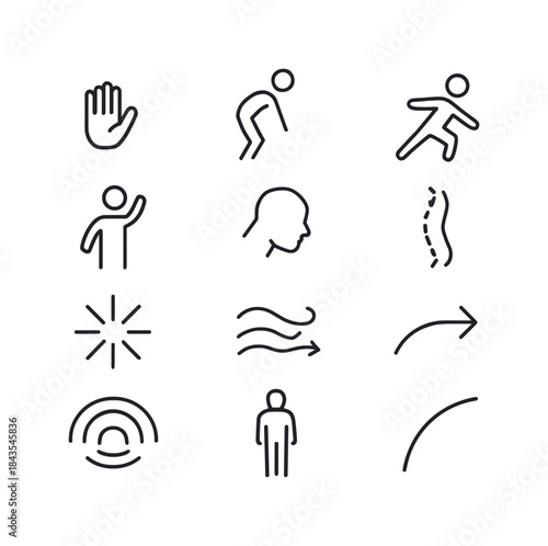 Body Expression Icons. Body Expression. Line icon set of Body Ex