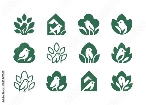 Bird-Friendly Garden Icons. Building a bird-friendly garden with