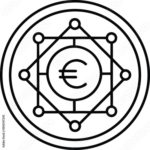 Digital euro coin with blockchain network elements