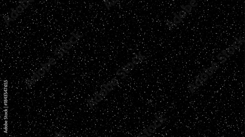 Starry night sky background with glowing stars on dark. Space background. Dark galaxy pattern. Glowing particles scattered on dark surface. Abstract vector illustration.