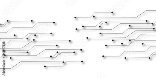 White circuit board technology background design .Dots and lines connection circuit design vector futuristic circuit board . components representing technology and innovation