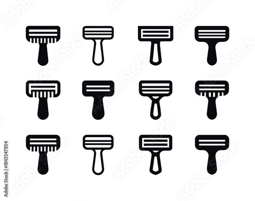 Razor Holder Icons. Razor holder. Icon set. Set Logo of razor ho