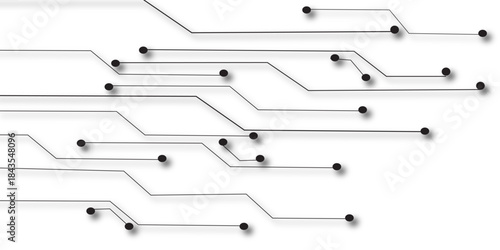 White circuit board technology background design .Dots and lines connection circuit design vector futuristic circuit board . components representing technology and innovation