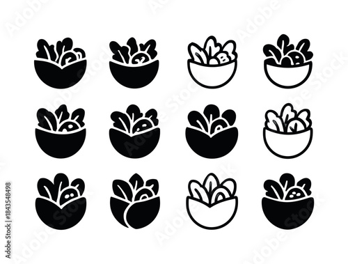 Pita Pockets Logo Variations. Stuffed pita pockets. Icon set. Se