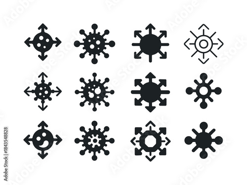 Disease Outbreak Icons. Disease outbreaks. Icon set. Set Logo of