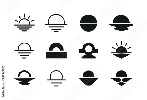 Twilight Logo Variations. Twilight. Icon set. Set Logo of Twilig
