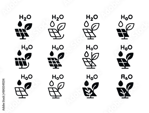 Photosynthesis Logo Icons. Experiments in creating artificial ph