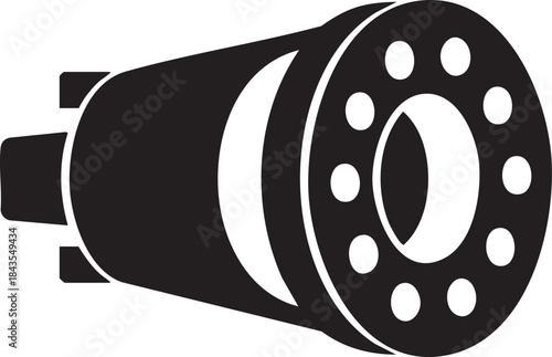 Jet Engine Fuel Injector Nozzle Silhouettes Vector Aviation