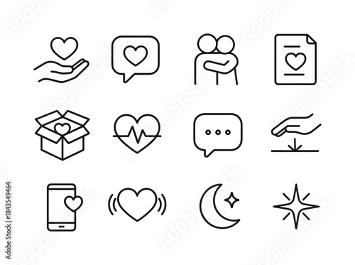 Distant Emotional Support Icons. Emotional support from a distan