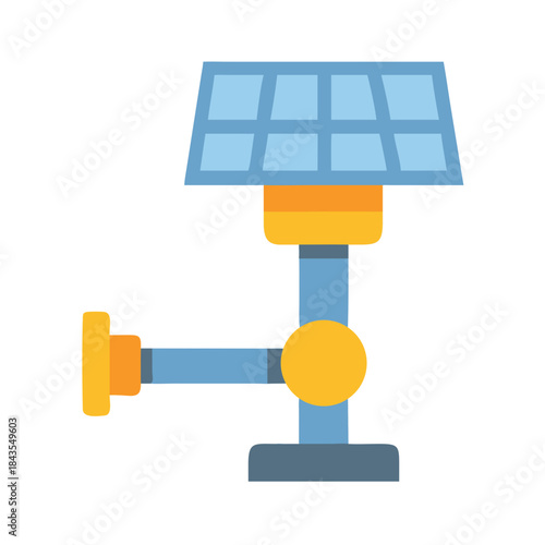 Stylized vector of solar panel energy infrastructure technology concept