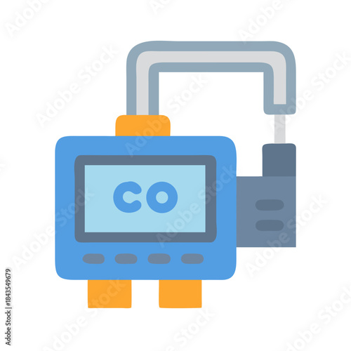 Carbon Monoxide Detector Device Illustration on Black Background