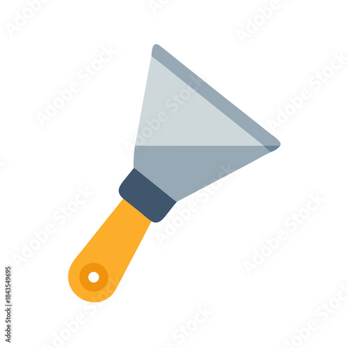 Flat vector style putty knife construction tool illustration