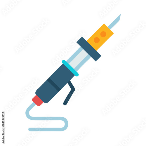 Flat icon illustration of a soldering iron tool isolated