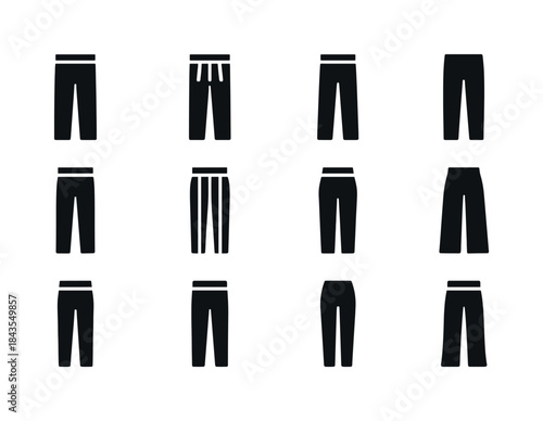 Formal Trousers Icons. Formal trousers. Solid icon set of formal