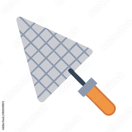 Simplified trowel illustration for construction industry on black background