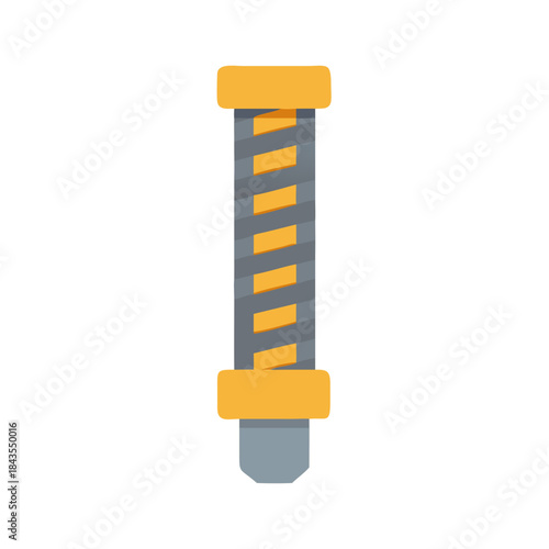 Gray and Yellow Barbershop Pole Illustration Isolated on Black