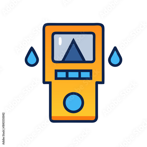 Icon of wet measuring device in simple graphic style