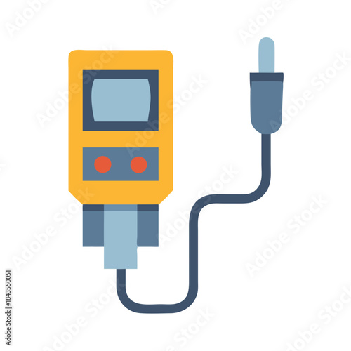 Isolated flat design icon of a test and measurement tool