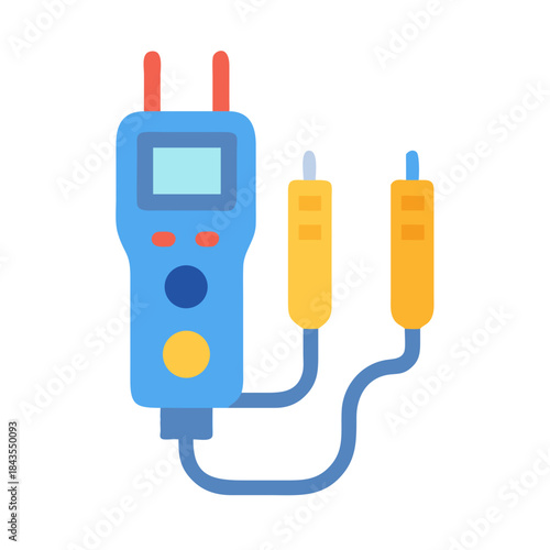 Flat illustration of moisture meter for building diagnostics usage