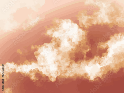 夕焼け色の空と雲が広がる背景 /Warm Sunset Sky with Soft Clouds Background