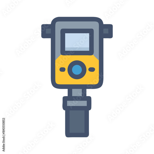 Stylized water tester device icon graphic on dark background