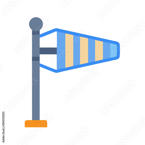 Simple windsock illustration indicating wind direction and speed