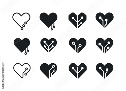 Empathetic Circuit Hearts. Empathy for artificial beings. Icon s