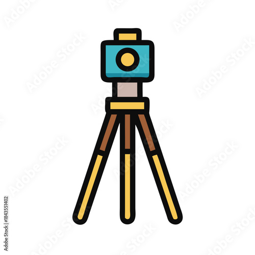 Illustration of a Theodolite instrument on a black background