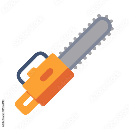 Vector illustration of a chainsaw on a black background