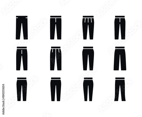 Formal Trousers Icons. Formal trousers. Solid icon set of formal