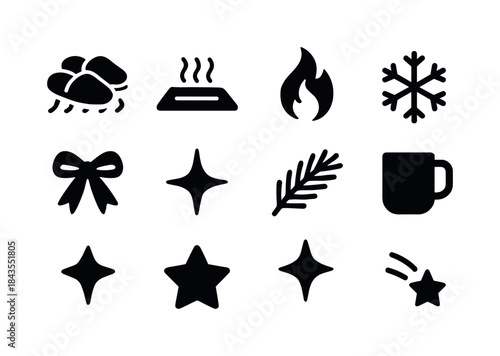 Winter Aromatherapy Icons. Winter aromatherapy icons. Filled icon set of winter aromatherapy icons: candle