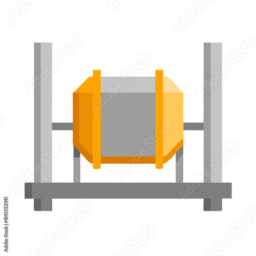 Isolated cement mixer illustration against plain black background image