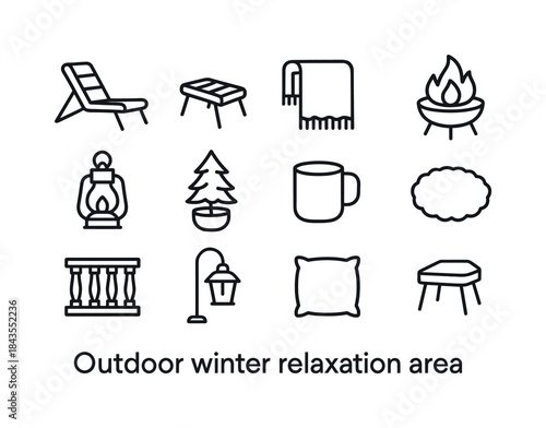 Antarctic Exploration Icons. Antarctic exploration. Filled icon set of antarctic exploration: research tent,