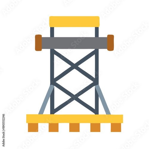 Stylized communications tower icon on a black background illustration