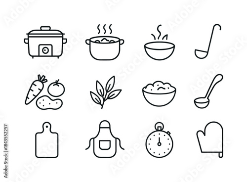 Winter Relaxation Icons. Outdoor winter relaxation area. Line outline icon set of Outdoor winter relaxation