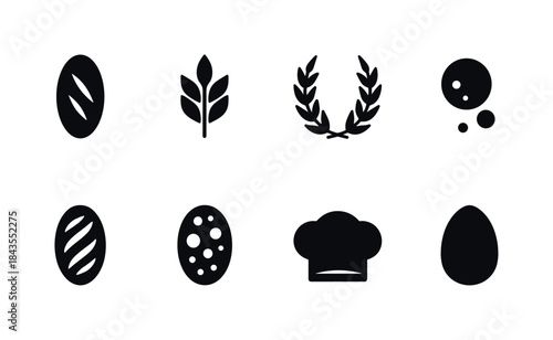 Snowy Deck Icon Set. Snowy backyard deck. Line outline icon set of Snowy backyard deck: deck railing, barbecue