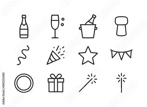 Scandinavian Nature Icons. Scandinavian nature silhouettes. Filled icon set of scandinavian nature silhouettes