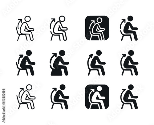 Posture Shift Logos. posture shift. Icon set. Set Logo of postur