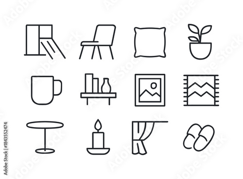 Family Game Icons. Family tabletop fun. Line outline icon set of Family tabletop fun: meeple, pawn, dice,