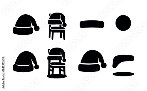 Cozy Workspace Icons. Cozy workspace setup. Line outline icon set of Cozy workspace setup: laptop, mug, candle