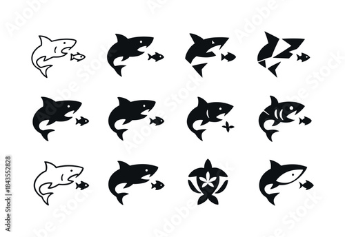 Wildlife Chase Logos. Wildlife Chasing. Icon set. Set Logo of Wi
