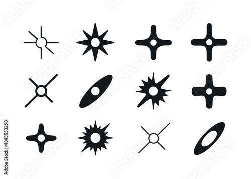 Quasar Logo Collection. Quasar. Icon set. Set Logo of quasar: co