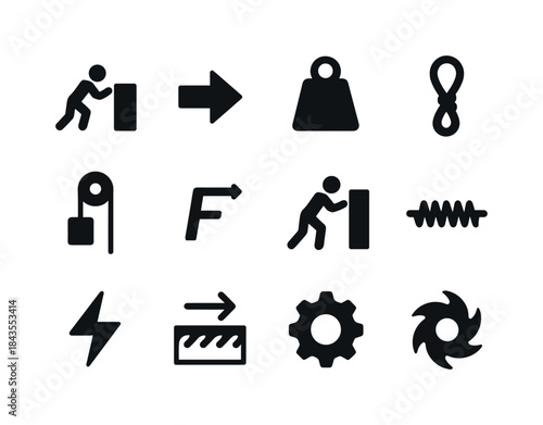 Forced Movement Icons. Forced Movement. Solid icon set of Forced
