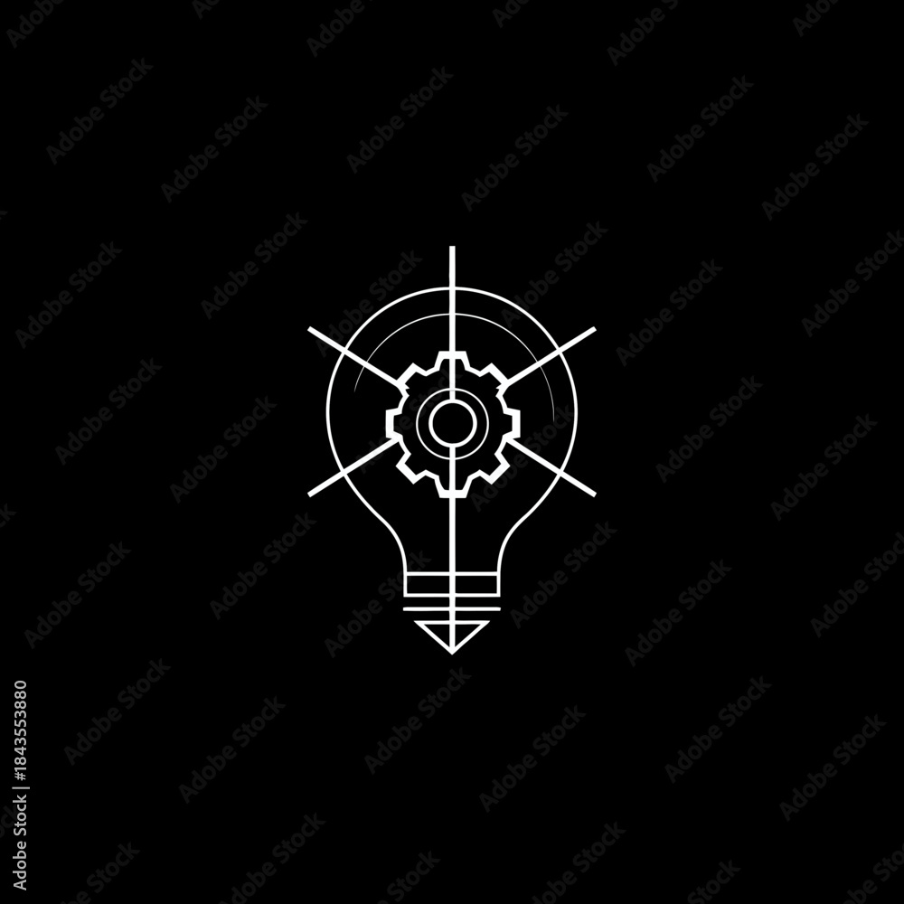 Obraz premium Abstract illustration of a lightbulb and gear representing innovation concept