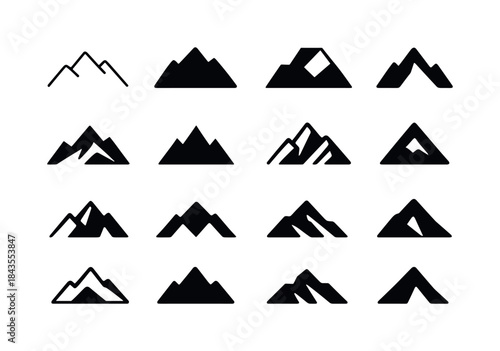 Rock Formation Icons. Rock Formations. Icon set. Set Logo of Roc