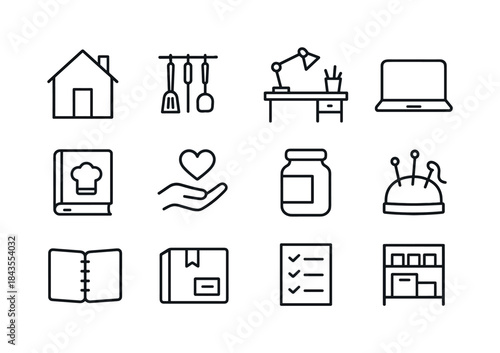 Rural Business Icons Set. Women entrepreneurs in rural areas