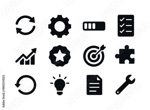 Continuous Improvement Icons. Continuous improvement. Solid icon